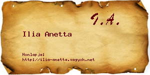 Ilia Anetta névjegykártya